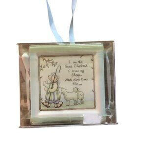 NOS 1998 “A Block To Grow On" Good Shepherd Christening Blue Boy Block Bank